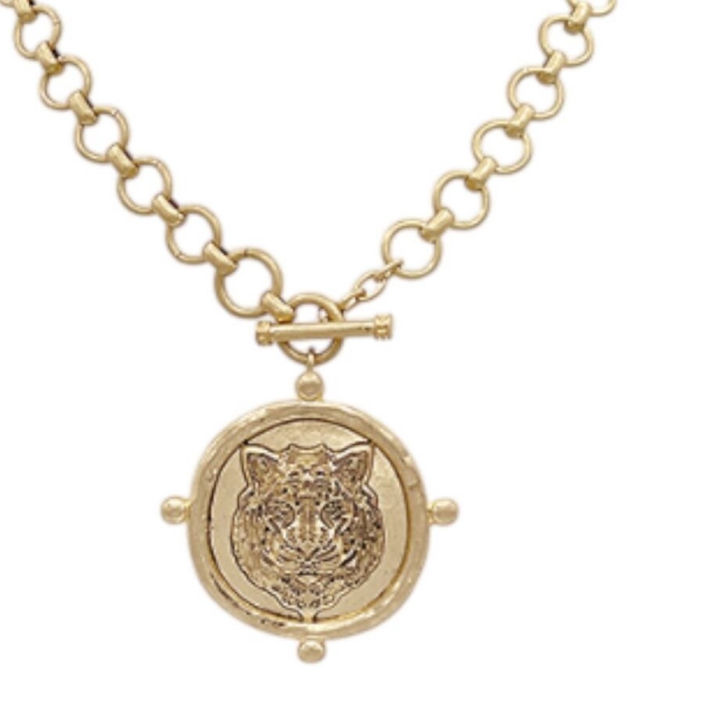 Golden Tiger toggle necklace